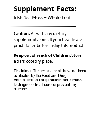 Irish Moss-Whole Leaf Sea Moss