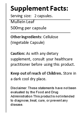 Mullein Leaf Capsule (Lung Detox Mucus) Black Vegan Shop