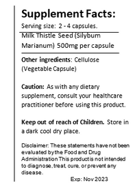 Thumbnail for Milk Thistle Capsules (Liver) Black Vegan Shop