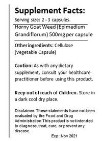 Thumbnail for Horny Goat Weed 10:1 Extract Capsules Black Vegan Shop